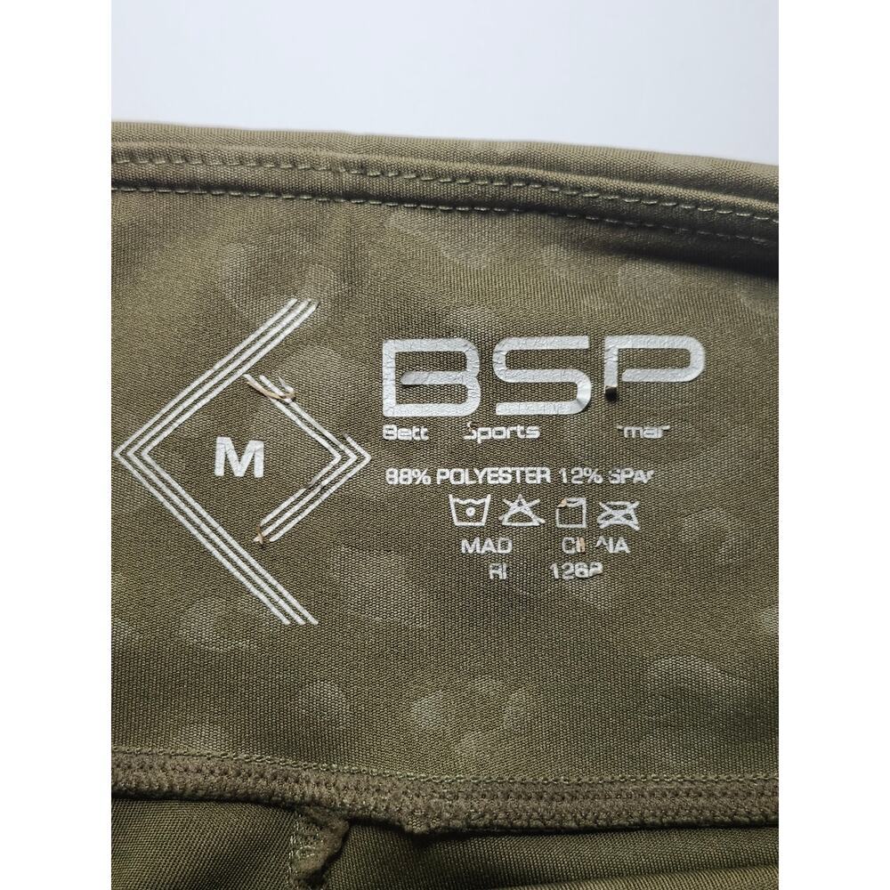 BSP Leggings Women's Olive Green Sz M Spandex Athlesure Sporty Leopard Print - Picture 3 of 9